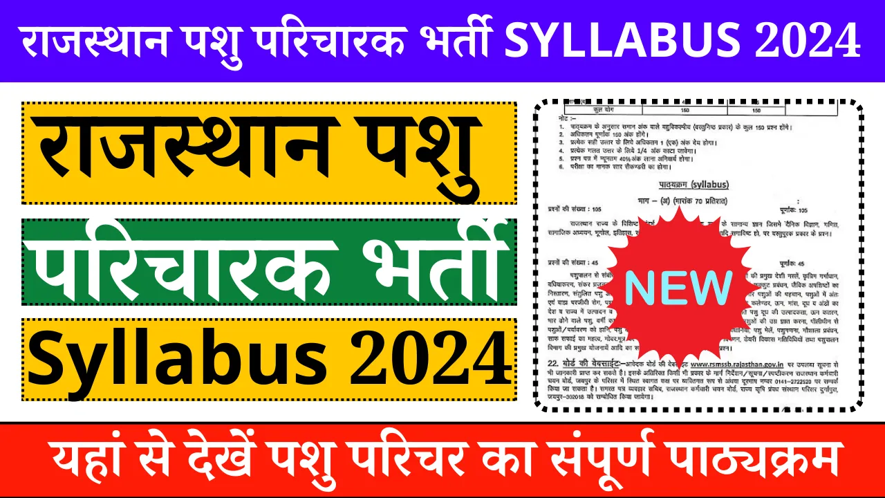 Rajasthan Pashu Paricharak Syllabus 2024